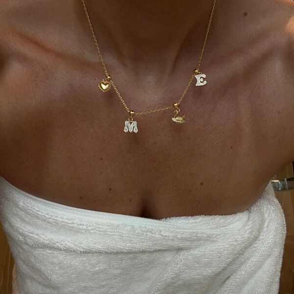 Letter Charm A, gold, WHO IS SHE