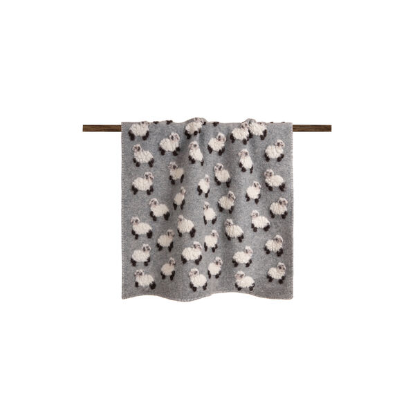 PECORELLA GRIGIA Boiled wool GRIGIO pledd 75x100cm, Frati Home
