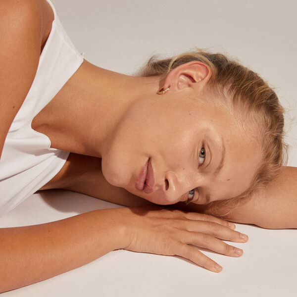 EDDY resirkulerte organisk formede medium hoops, gullbelagt, Pilgrim