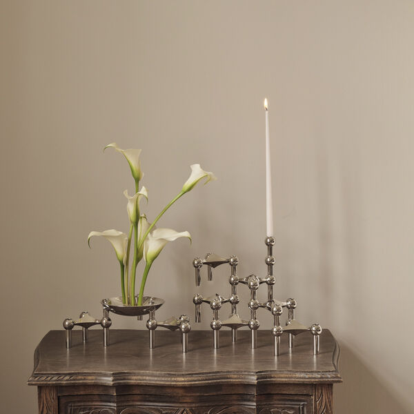 STOFF Nagel lysestake, krom, STOFF Nagel