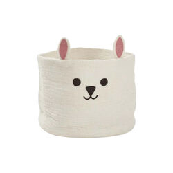 Filtet kurv, kanin hvit, Klippan Yllefabrik