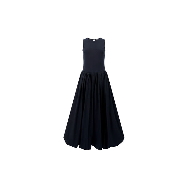 PHOEBE JERSEY WOVEN MIX MIDI, black, French Connection