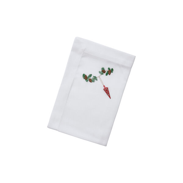 Juleserviett med r&oslash;d kjegle, Langkilde & S&oslash;n