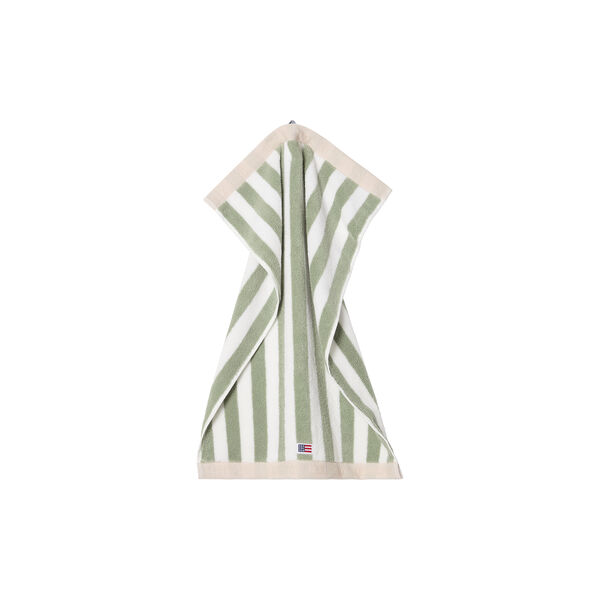 Block Striped h&aring;ndkle, vintage green/white/moonbeam, Lexington