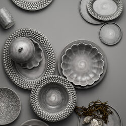 Bubbles tallerken 20x16 cm, grey, Mateus