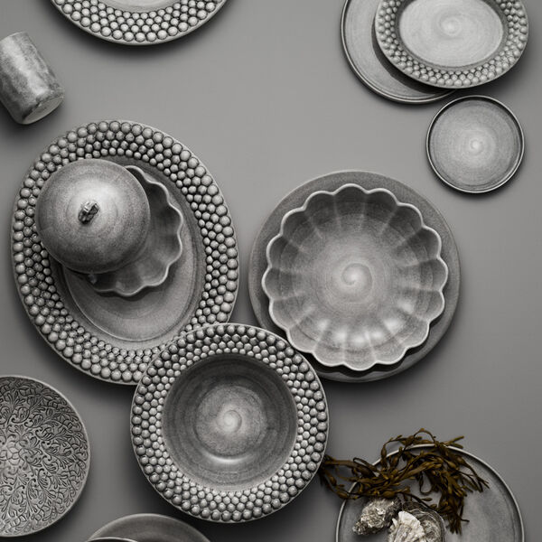 Bubbles tallerken 20x16 cm, grey Bubbles tallerken 20x16 cm, grey, Mateus