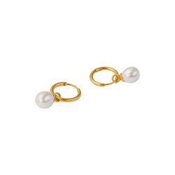 LUXE Pearl Drop Hoop-&oslash;redobber, 18k gold, Orelia