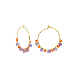London øreringer, purple/orange, Nuni Copenhagen
