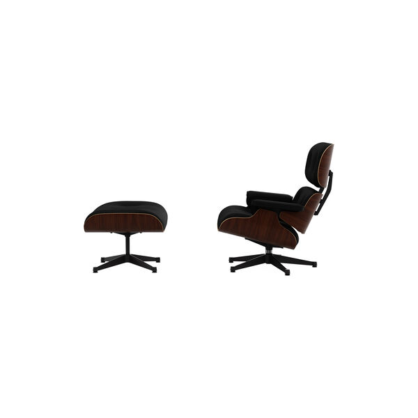 Eames Lounge Chair & Ottoman, dark walnut/black leather Eames Lounge Chair & Ottoman, dark walnut/black leather, Vitra