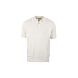 Polo Shirt Knitted Crochet Hemp / Supima Cotton, offwhite, Stenstr&ouml;ms