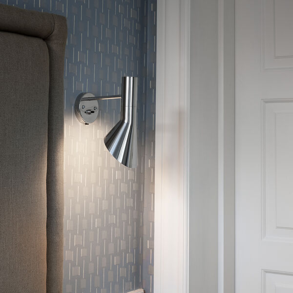 AJ vegglampe, rustfritt st&aring;l, Louis Poulsen