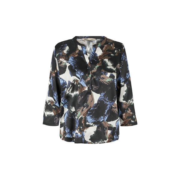 Bali blouse, abstract blue, PBO