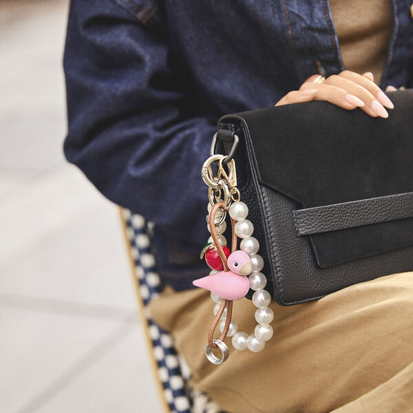 Fugl n&oslash;kkelring med naturl&aelig;r, rosa, Kay Bojesen Denmark