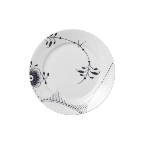 Sort Mega Riflet tallerken, Royal Copenhagen