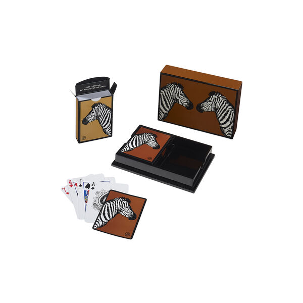 Zebras Lacquer Card Set, brun Zebras Lacquer Card Set, brun, Jonathan Adler