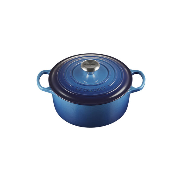 Signature st&oslash;pejern rund gryte &Oslash; 24 cm, azure blue, Le Creuset