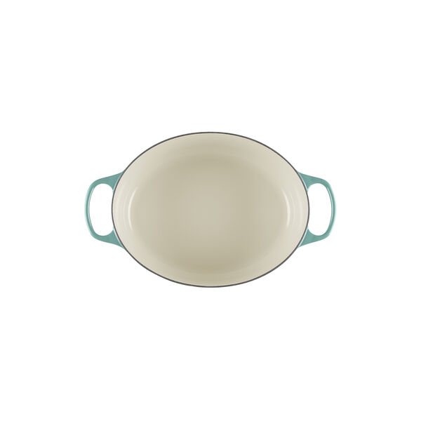 Signature st&oslash;pejern oval gryte &Oslash; 31 cm, bleu riviera, Le Creuset