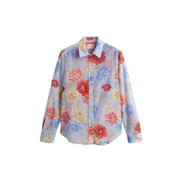 REG FLORAL PRINT CTN SILK LS SHIRT, light blue, Gant