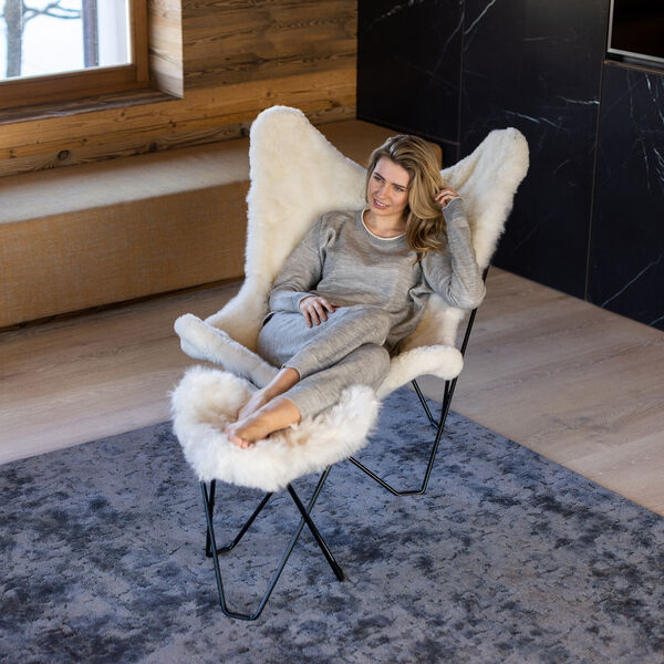 MARIPOSA Butterfly Ottoman, pearl white MARIPOSA Butterfly Ottoman, pearl white, WEICH Couture Alpaca