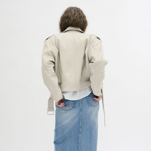 MWGilo Leather Jacket, white retro wash, My Essential Wardrobe