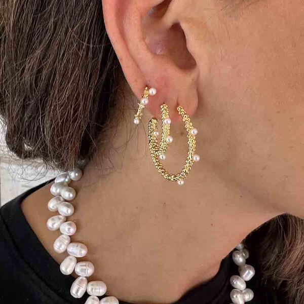 Gloria Small &oslash;reringer, pearl, Nuni Copenhagen