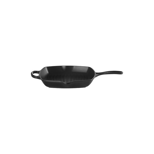Signature st&oslash;pejern kvadratisk grillpanne 26 cm, matte black, Le Creuset