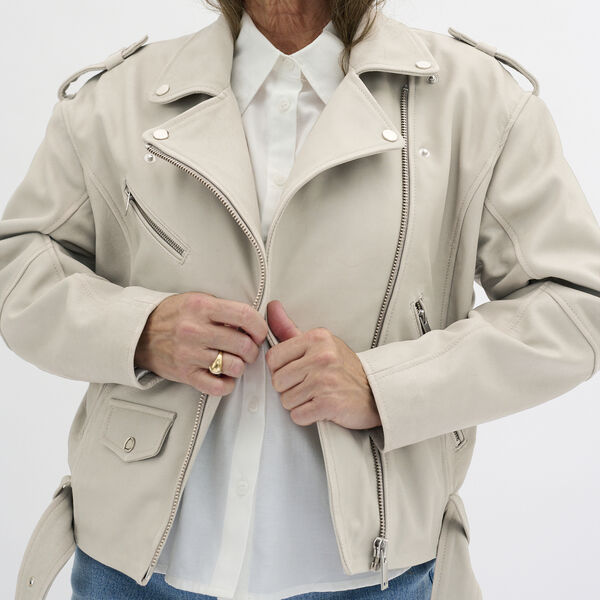 MWGilo Leather Jacket, white retro wash, My Essential Wardrobe
