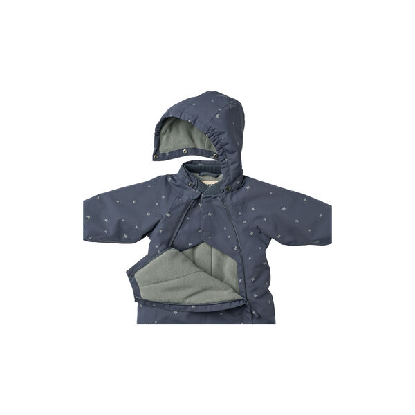 Snowsuit Adi, 9534 greyblue letters, Wheat