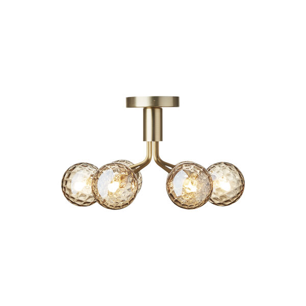 Apiales 6 Ceiling Lamp, brushed brass/optic gold, Nuura