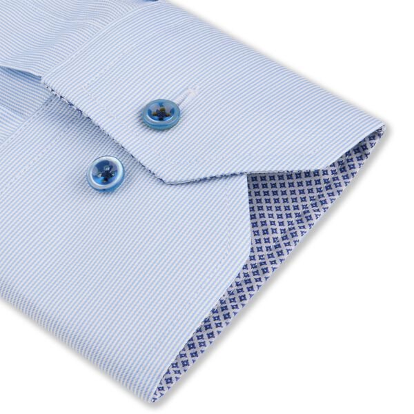 Fitted Body C75 RM cuff Contrast, light blue stripe, Stenströms