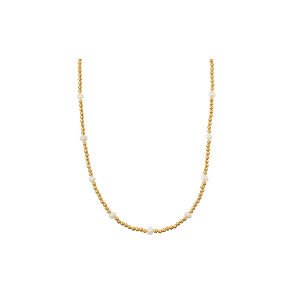 Beaded Metal & Pearl halskjede, Orelia