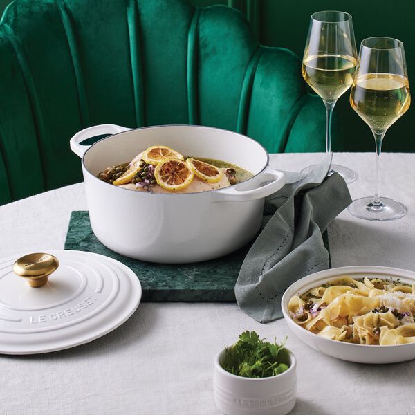 Signature st&oslash;pejern rund gryte &Oslash; 24 cm, white, Le Creuset
