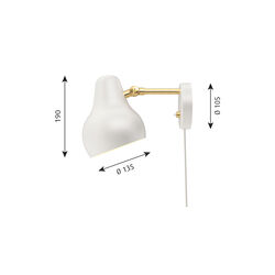 VL38 vegglampe, hvit, Louis Poulsen