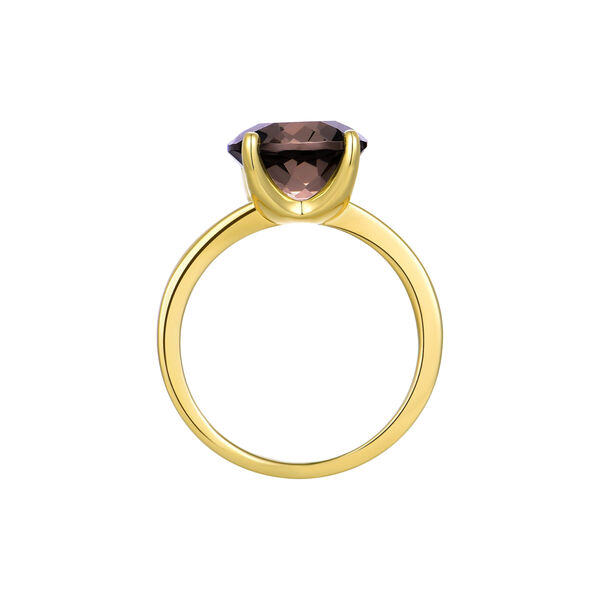 Selene Prong Ring, gold/smokey quartz, Nila Noor