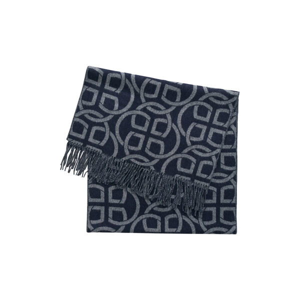 G Patterned ull skjerf, blue, Gant
