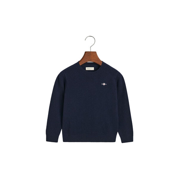 Kids Lambsull Crew Neck genser, blue, Gant
