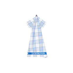 Checked Org Cotton Terry kj&oslash;kkenh&aring;ndkle, white/blue, Lexington