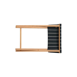 Outdoor Market Folding Stool, black with beige stripe, HAY