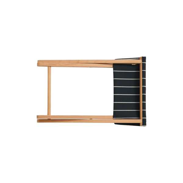 Outdoor Market Folding Stool, black with beige stripe, HAY