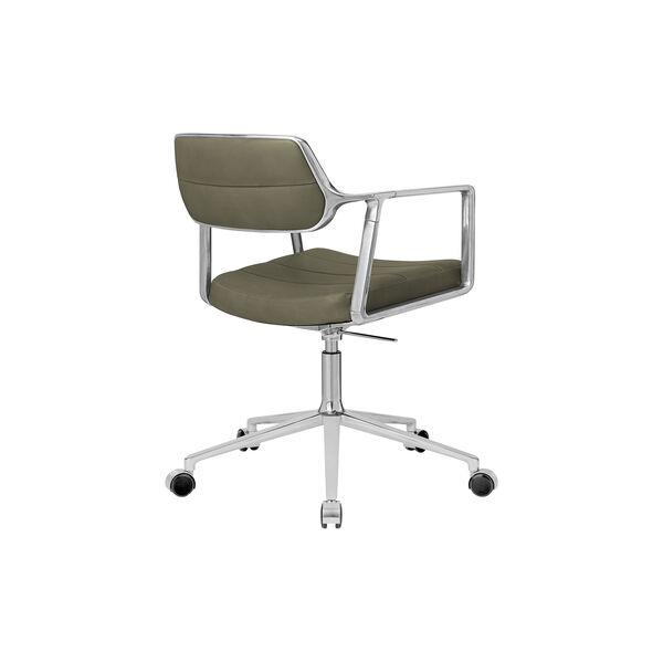 VIPP453 Swivel+ Chair with Castors, bosco green/polished aluminium, Vipp