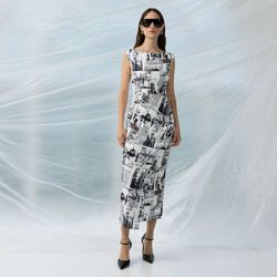 ATLANTIS DORI CREPE DRESS, black/white, French Connection