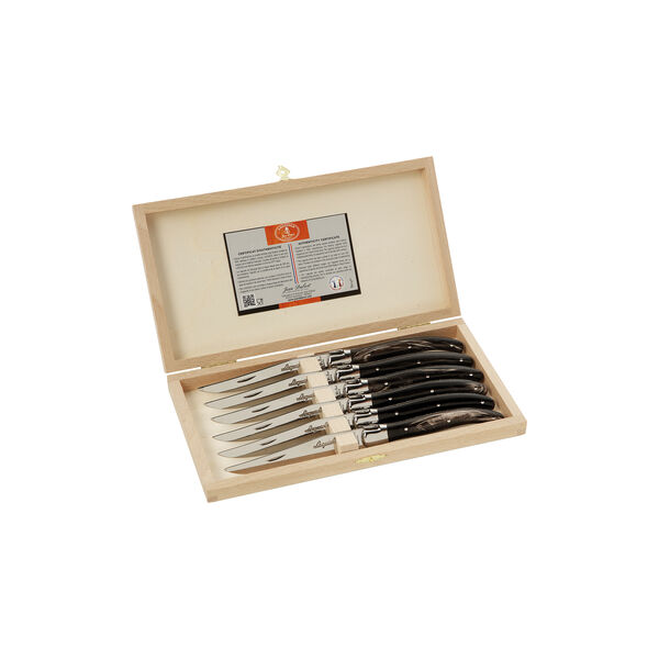 Jean Dubost Kniver med h&aring;ndtak av horn 2,5 mm 6 stk., silver, Jean Dubost