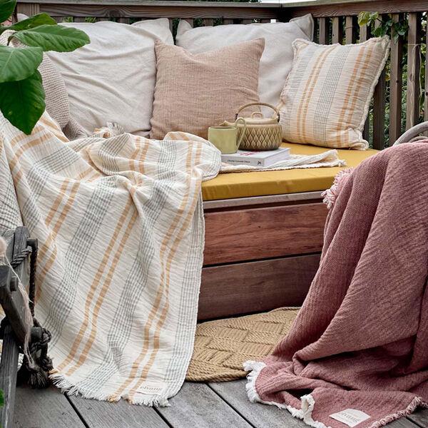 Thyme pledd, rusty red, ELVANG