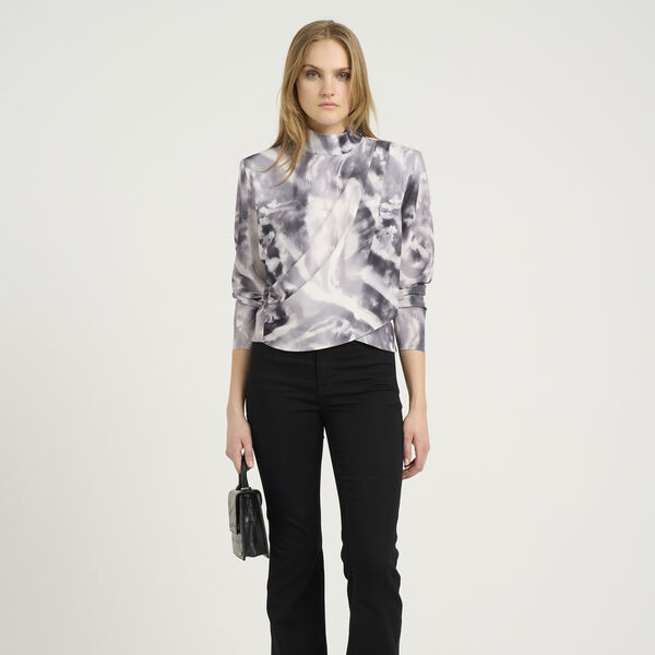 AronaGZ P bluse, svart/hvit dyr AronaGZ P bluse, svart/hvit dyr, Gestuz