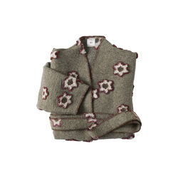 Alma flowers wool cardigan, brown/burgundy, Kitty Sablu