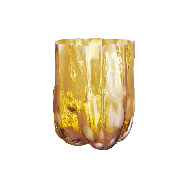 Crackle vase, amber/flaminco, Kosta Boda