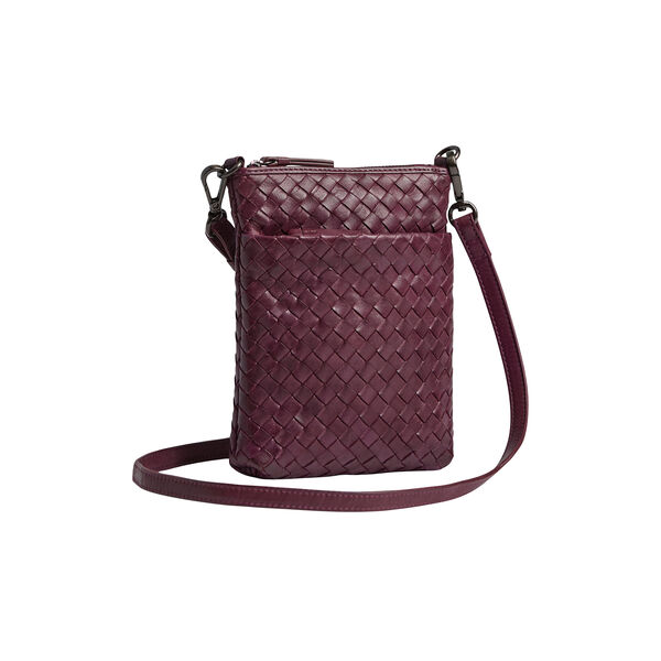 MaiaMBG Mini Crossbody-veske vevd, burgunder, Markberg