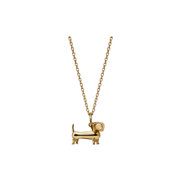 Dachshunden i 18 karat forgylt s&oslash;lv med kjede, Kay Bojesen Jewelry