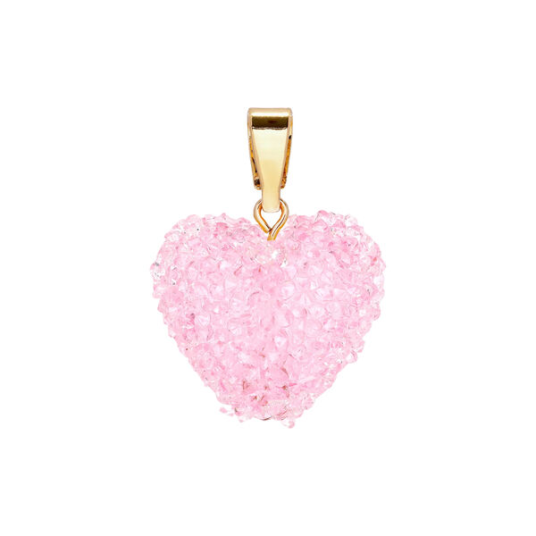 Jelly Heart Pendant Classic Connector, baby pink, Crystal Haze