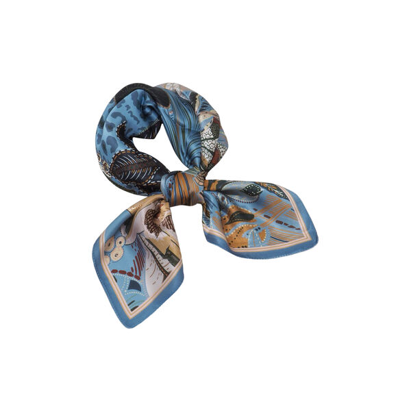 Silkeskjerf, blå/brun, 7 DAYS